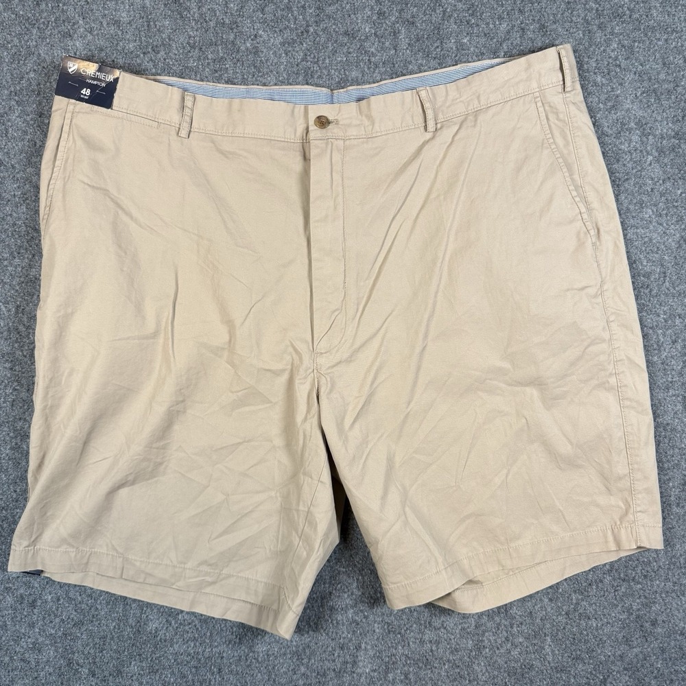 ✨ Cremieux Hampton Mens Chino Shorts Size 48 Khaki Tan 100% Cotton Preppy NWT